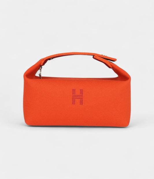 Hermès Bride A Brac Carré Case PM Feu Canvas – Palladium Hardware