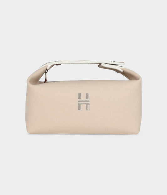 Hermès Bride A Brac Case PM Neutral Toile Canvas Palladium Hardware