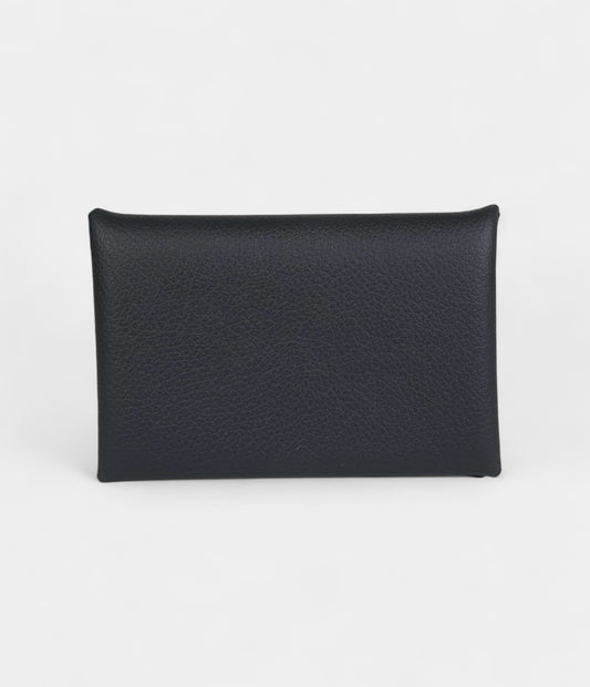 Hermès Calvi Card Holder New Blue Ocean Evercolor Palladium Hardware