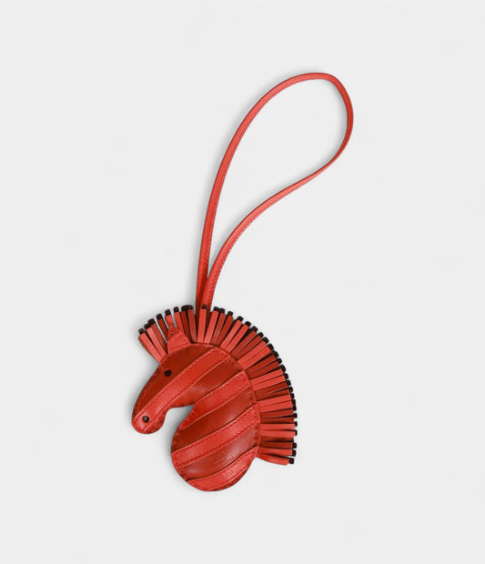 Hermès Carnelian Poppy Serie GeeGee Savannah Bag Charm PM