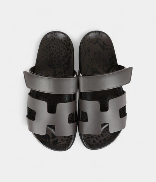 Hermès Chypre Techno Sandals Ecorce Calfskin Palladium Hardware 37 EU