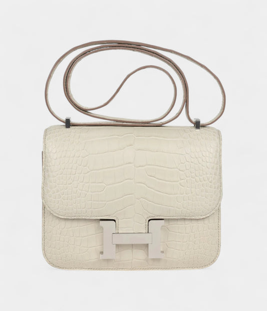 Hermès Constance 18 Beton Matte Alligator Palladium Hardware