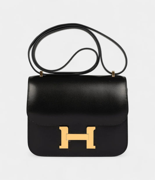 Hermès Constance 18 Black Box Gold Hardware