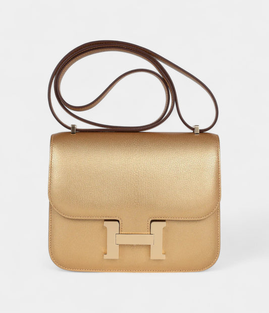 Hermès Constance 18 Dore Chevre Chamkilight Permabrass Hardware
