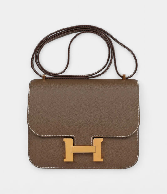 Hermès Constance 18 Etoupe Epsom Gold Hardware