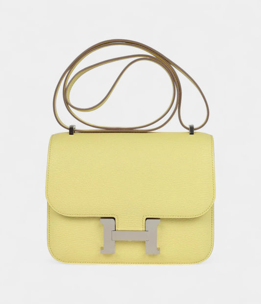 Hermès Constance 18 Limoncello Chevre Mysore Palladium Hardware