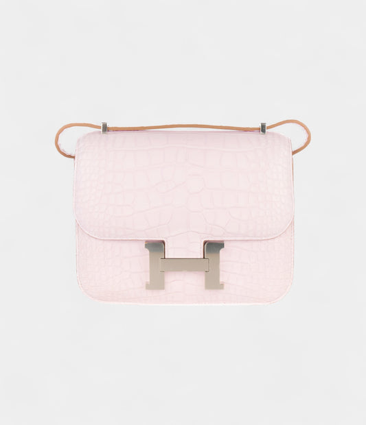 Hermès Constance 18 Mauve Pale Matte Alligator Palladium Hardware