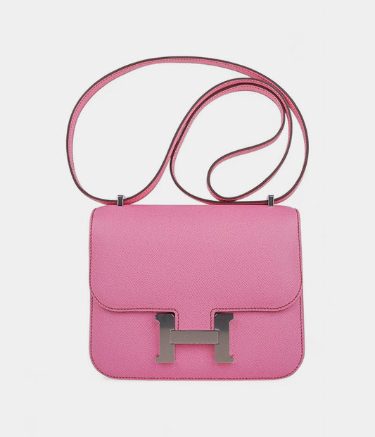 Hermes Constance 18 Mini Bag 5P Pink Epsom Palladium Hardware