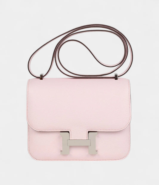 Hermès Constance 18 Rose Darling Chevre Mysore Palladium Hardware