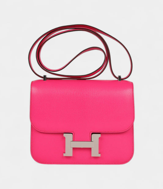 Hermès Constance 18 Rose Pop Chevre Chamkila Palladium Hardware