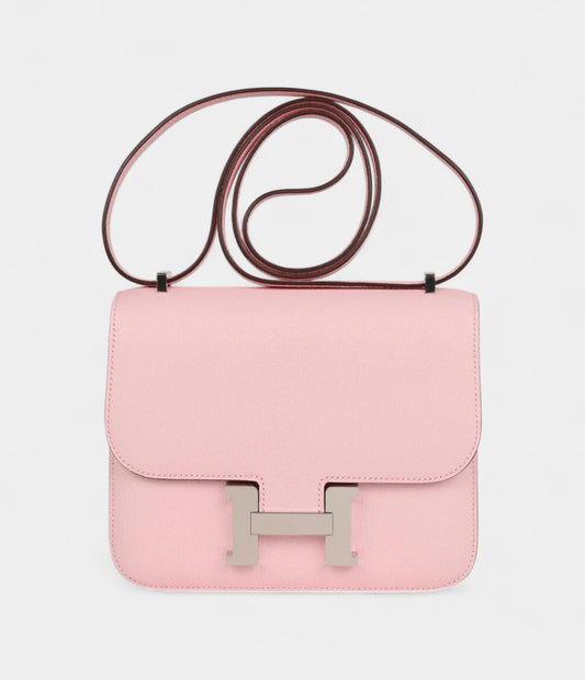 Hermès Constance 18 Rose Sakura Chevre Palladium Hardware