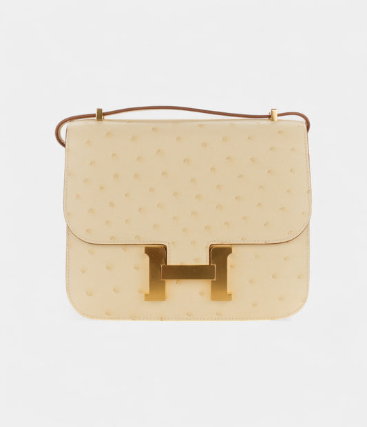 Hermès Constance 18 Vanille Ostrich Gold Hardware