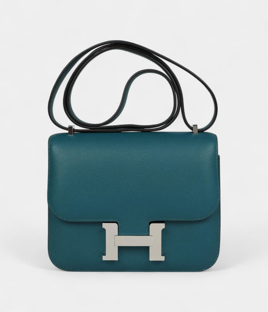 Hermès Constance 18 Vert Bosphore Evercolor Palladium Hardware