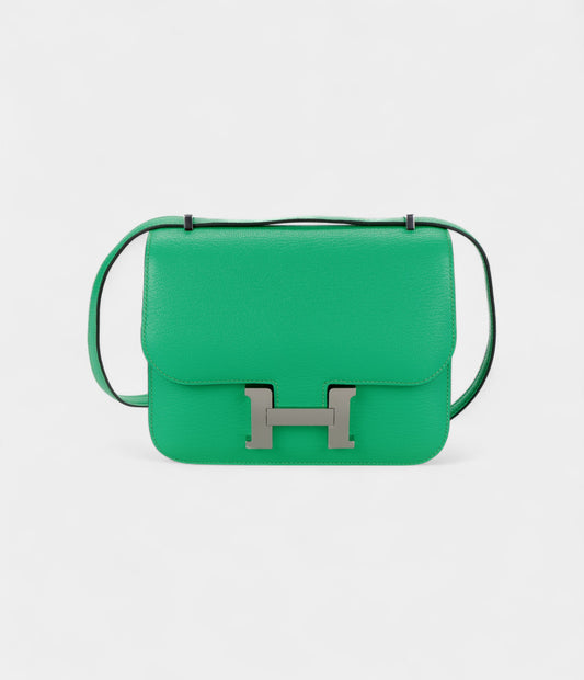 Hermès Constance 18 Vert Comics Chevre Palladium Hardware