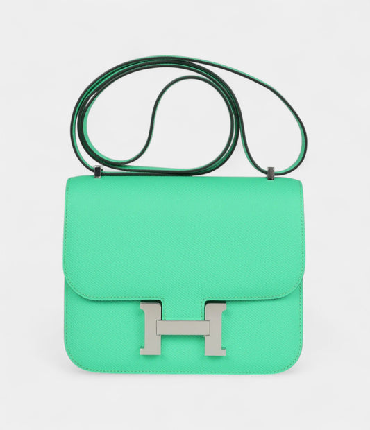 Hermès Constance 18 Vert Comics Epsom Palladium Hardware
