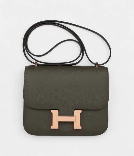 Hermès Constance 18 Vert de Gris Epsom Rose Gold Hardware