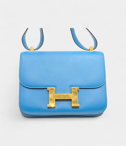 Hermès Constance 24 Blue Zanzibar Evercolor Leather Bag