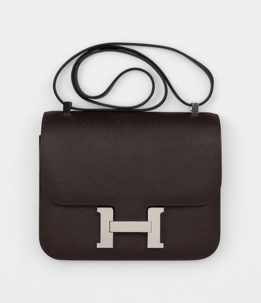 Hermès Constance 24 Chocolate Epsom Palladium Hardware