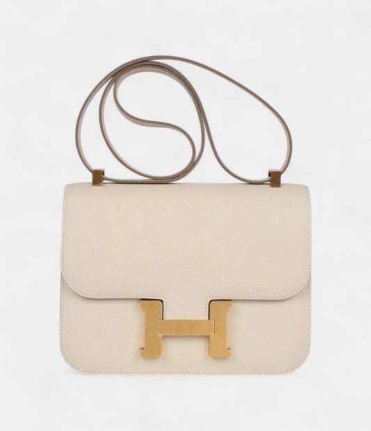 Hermès Constance 24 Craie Epsom Brushed Gold Hardware