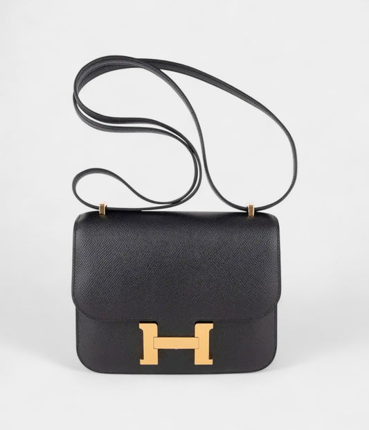 Hermes Constance Bag 18 Black Epsom Gold Hardware