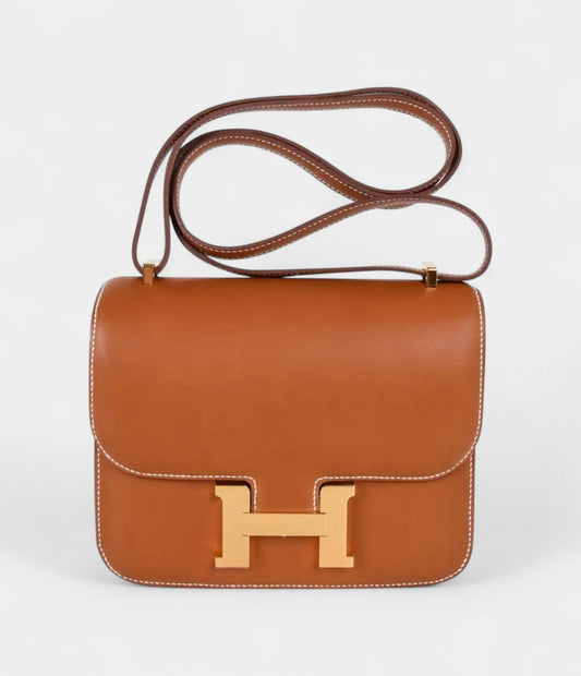 Hermes Constance Bag 18 Rare Fauve Barenia Leather Gold Hardware