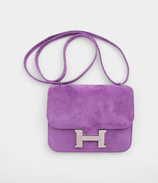 Hermes Constance Doblis Violet Clair 18 Limited Edition Bag Palladium