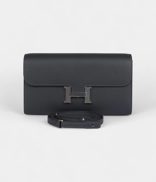 Hermès Constance Wallet To Go Ardoise Evercolor Palladium Hardware