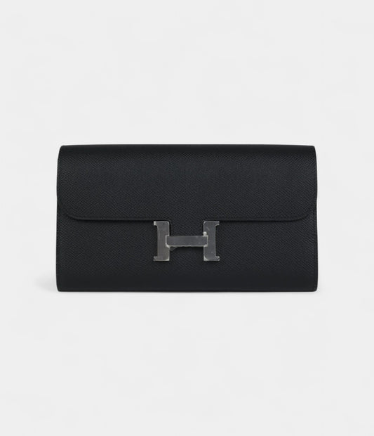 Hermès Constance Wallet To Go Black Epsom Palladium Hardware