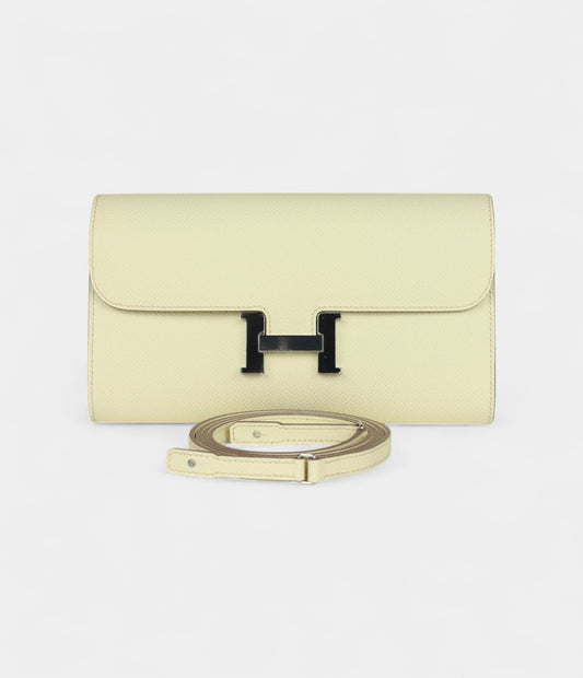 Hermès Constance Wallet To Go Jaune Milton Epsom Leather with Palladium Hardware