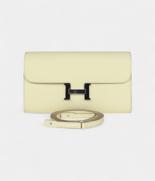 Hermès Constance Wallet To Go Jaune Milton Epsom Palladium Hardware