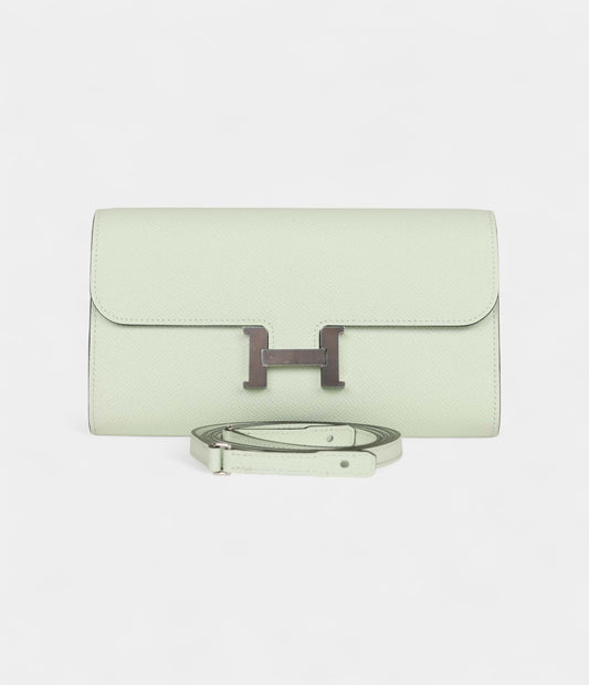 Hermès Constance Wallet To Go Vert Fizz Epsom Leather with Palladium Hardware
