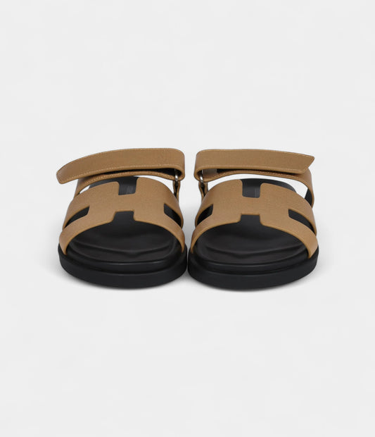 Hermès Oran Sandals Dore Chevre 38 EU