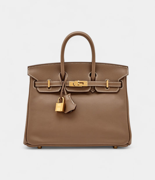 Hermès Etoupe Swift Birkin 25 Gold Hardware