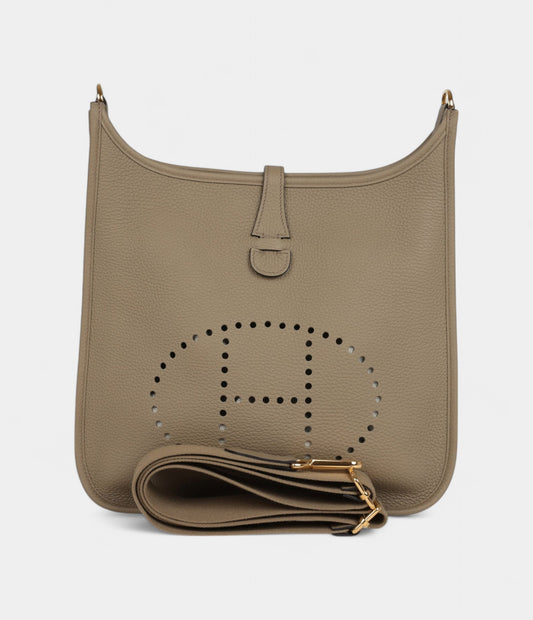 Hermès Evelyne III PM Beige Marfa Clemence Gold Hardware