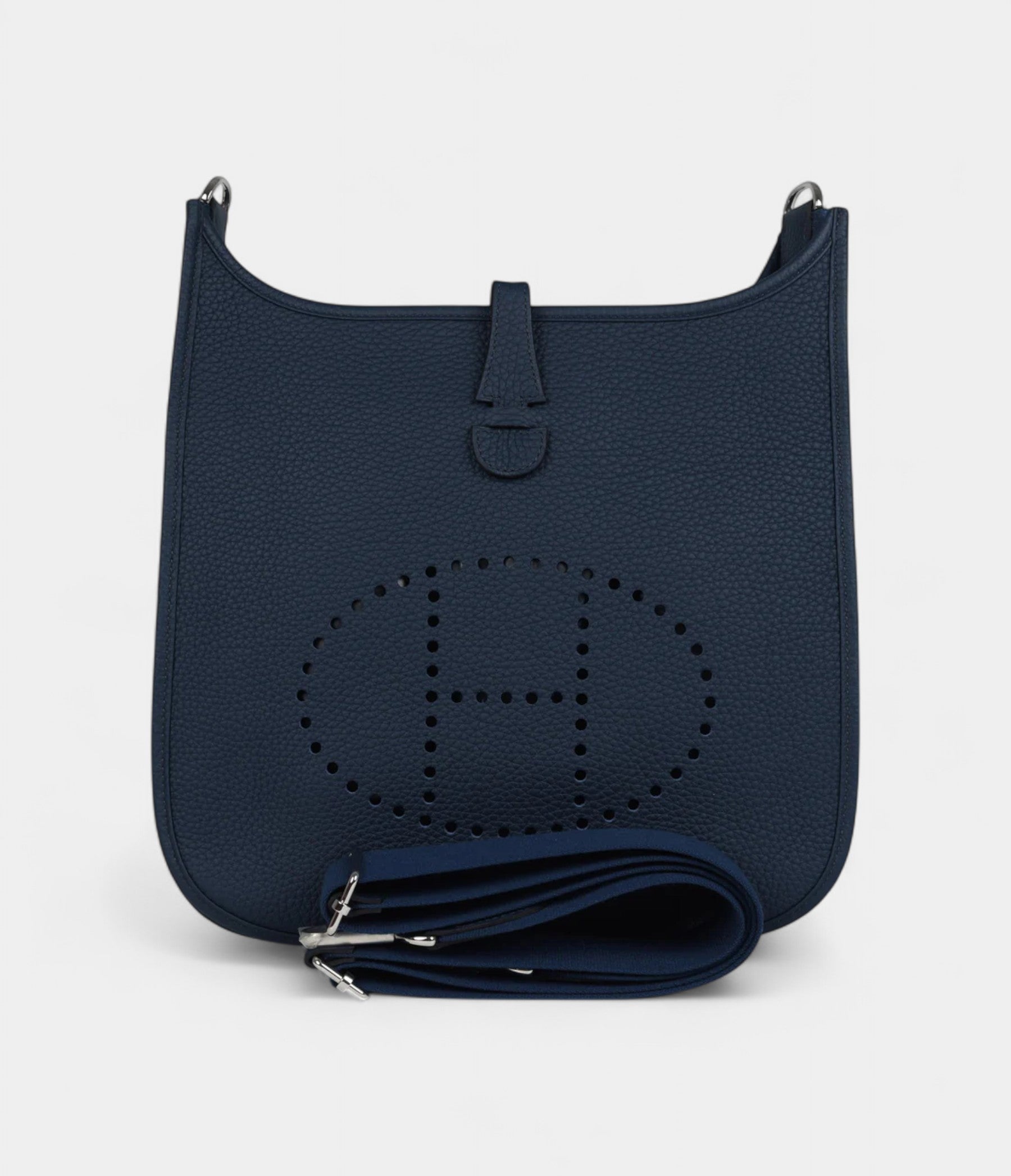 Hermès Evelyne III PM Bleu De Prusse Clemence Palladium Hardware