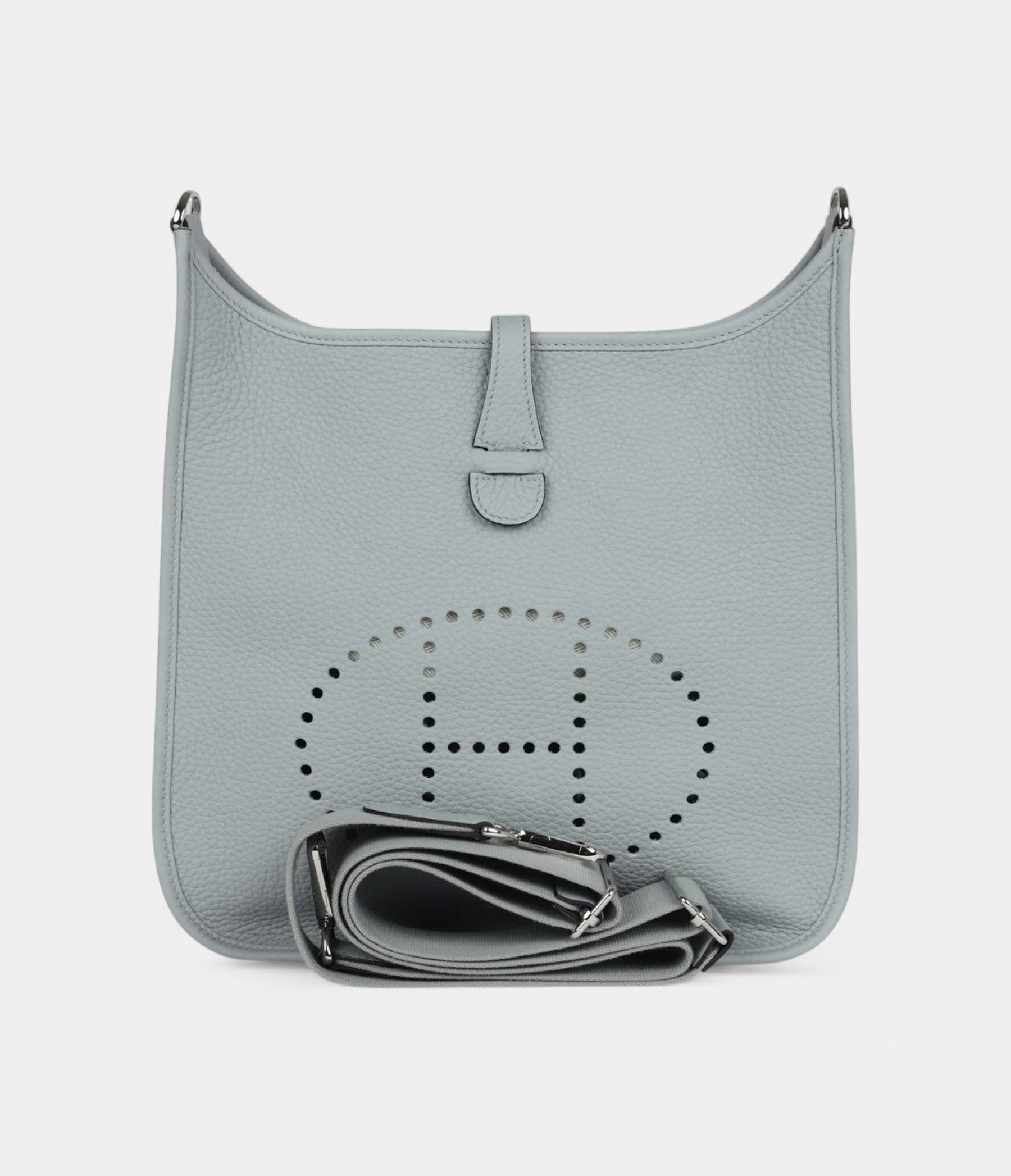Hermès Evelyne III PM Bleu Glacier Clemence Palladium Hardware