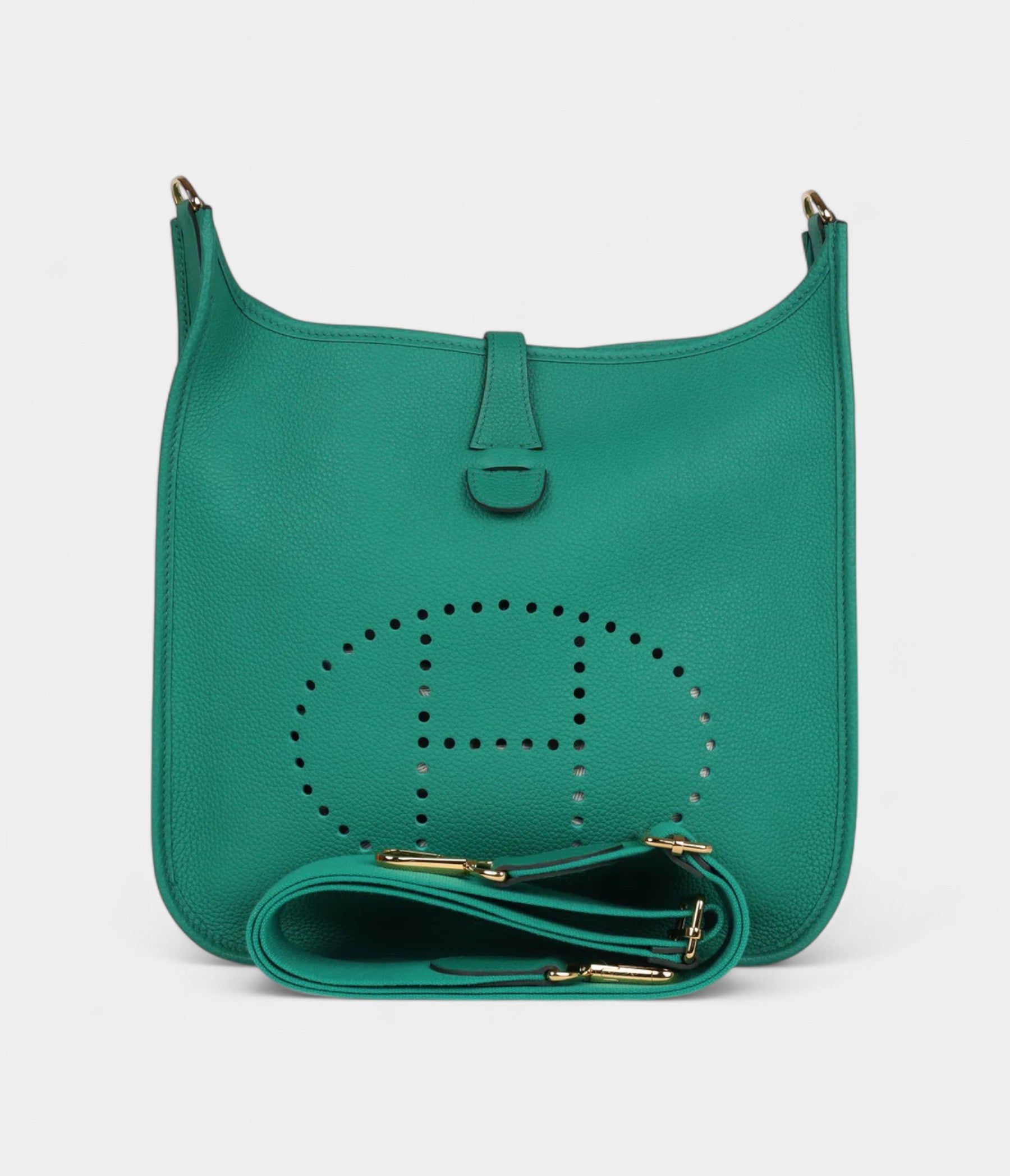 Hermès Evelyne III PM Vert Jade Clemence Gold Hardware