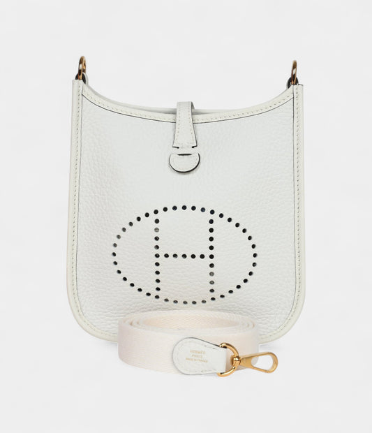 Hermès Evelyne New White Clemence Gold Hardware
