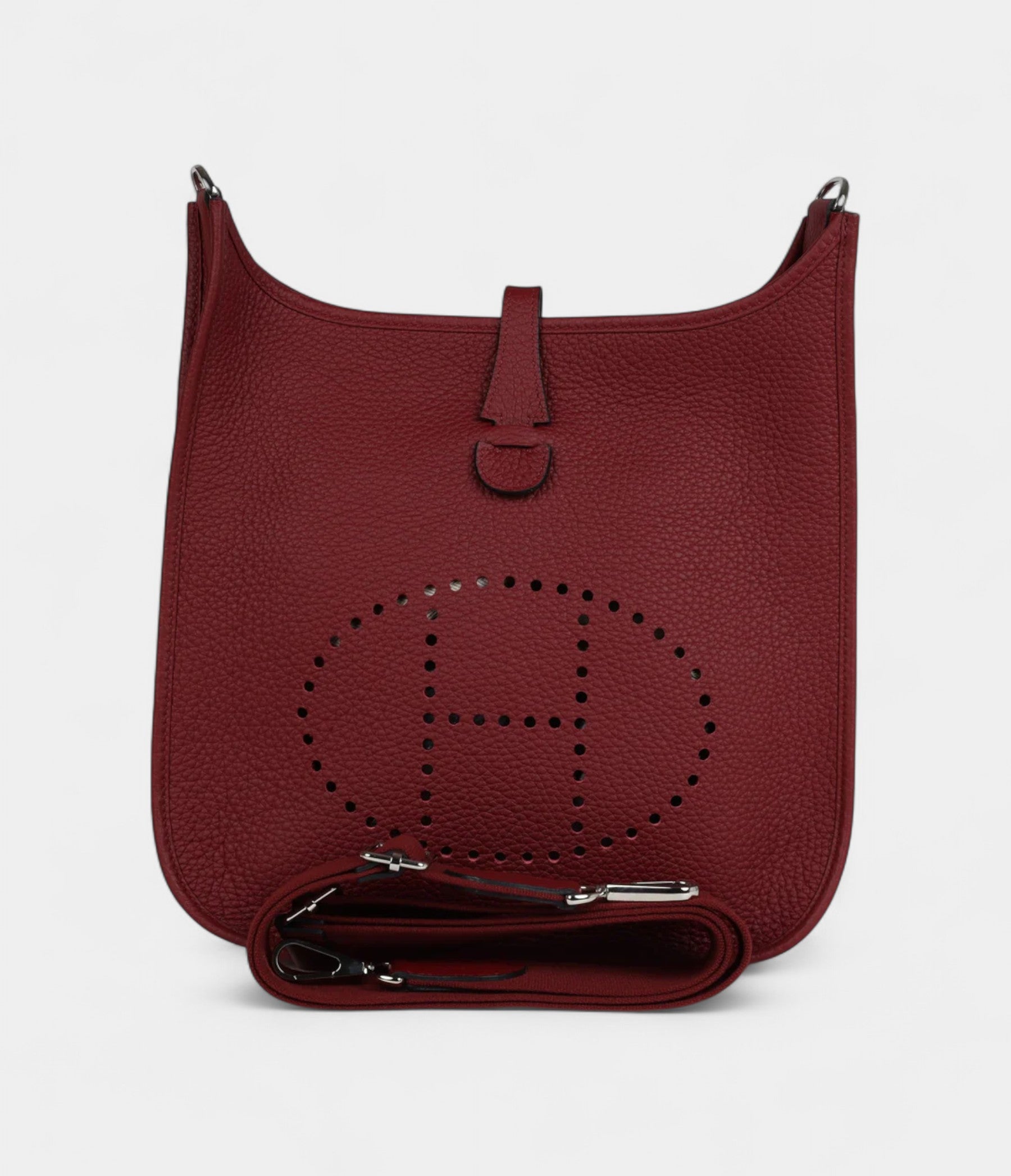 Hermès Evelyne PM Rouge H Clemence Palladium Hardware