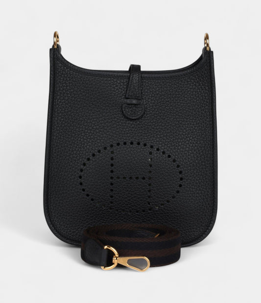 Hermès Evelyne TPM Black Clemence Gold Hardware