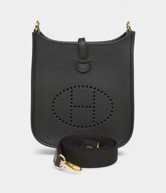 Hermès Evelyne TPM Black Clemence Gold Hardware