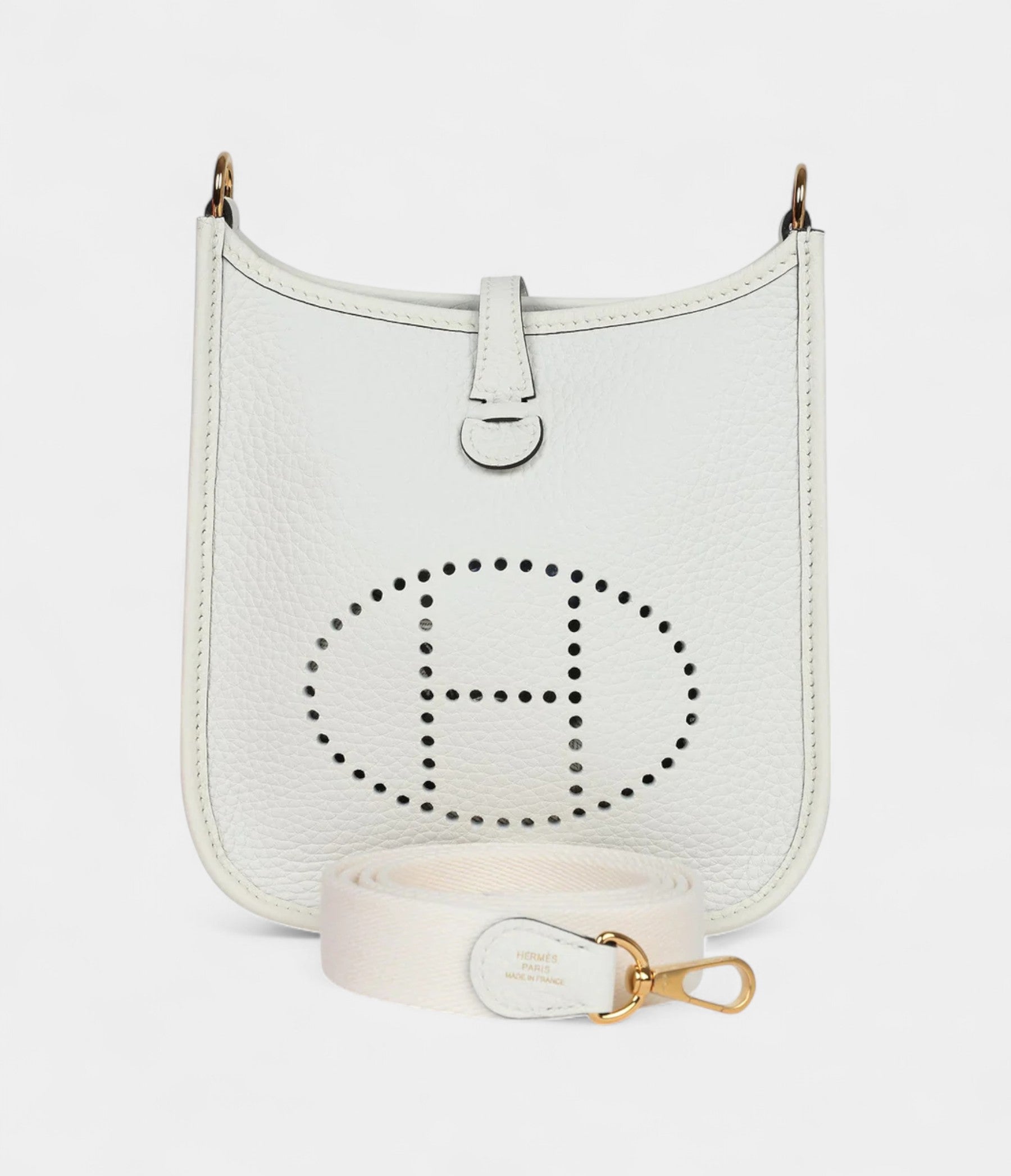 Hermès Evelyne TPM New White Clemence Gold Hardware