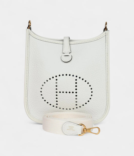 Hermès Evelyne TPM New White Clemence Gold Hardware