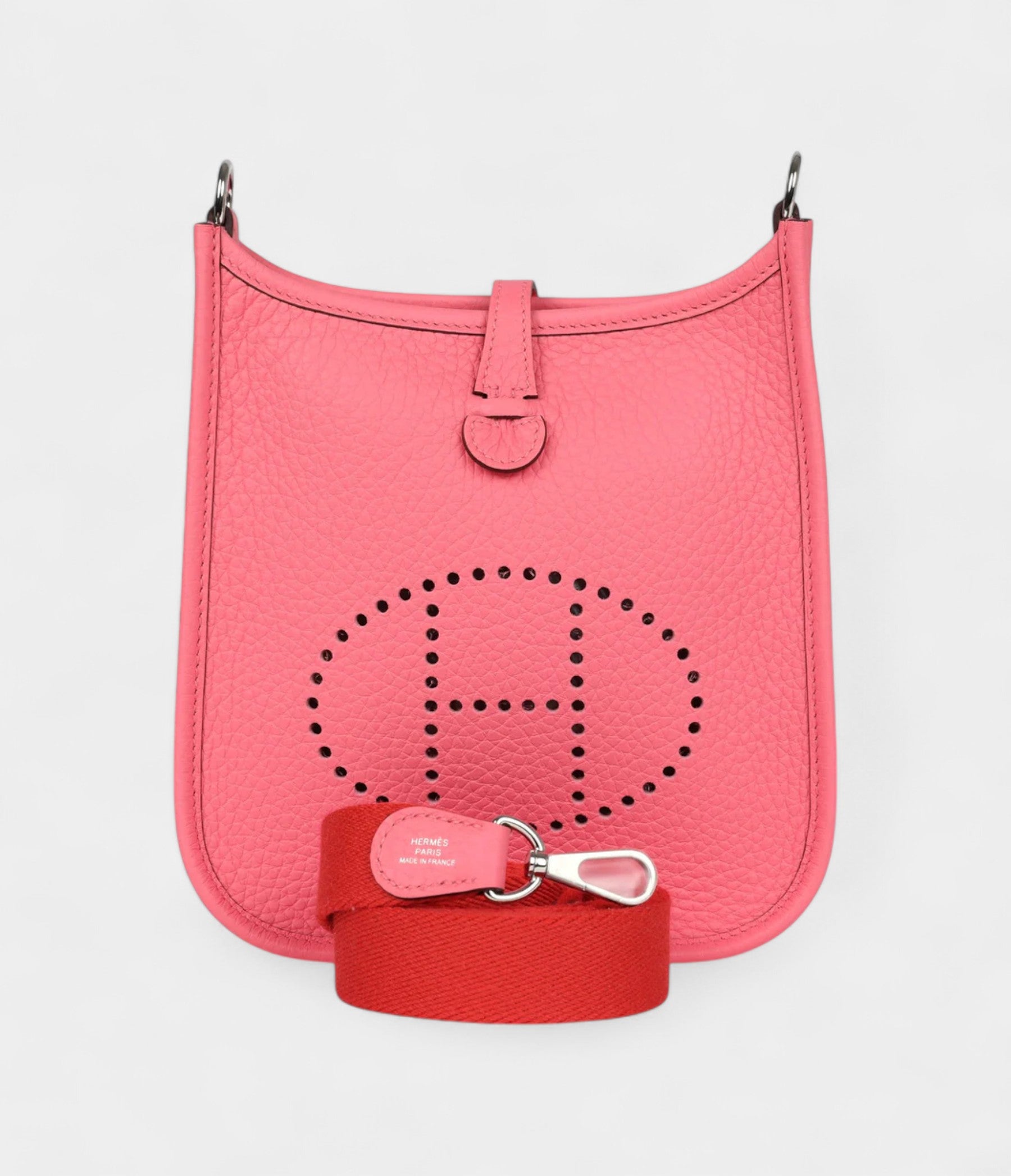 Hermès Evelyne TPM Rose Azalee Clemence Palladium Hardware