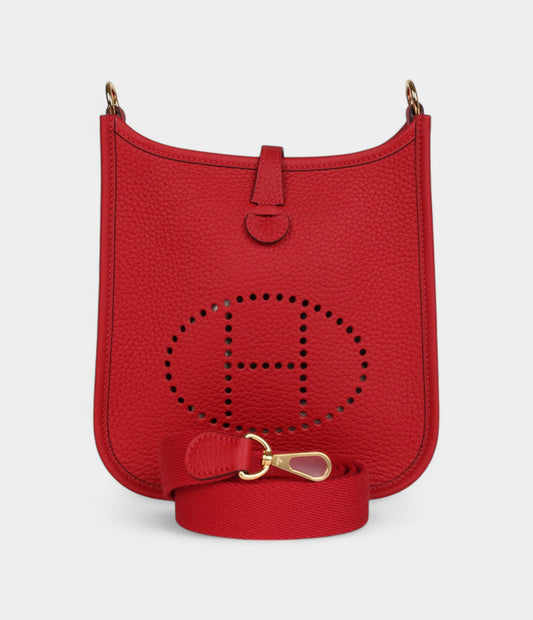 Hermès Evelyne Vermillon Clemence Gold Hardware