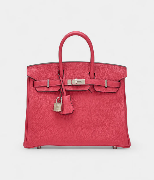 Hermès Framboise Togo Birkin 25 Palladium Hardware