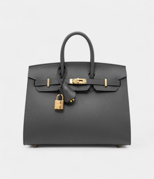 Hermès Graphite Madame Birkin 25 Sellier Gold Hardware