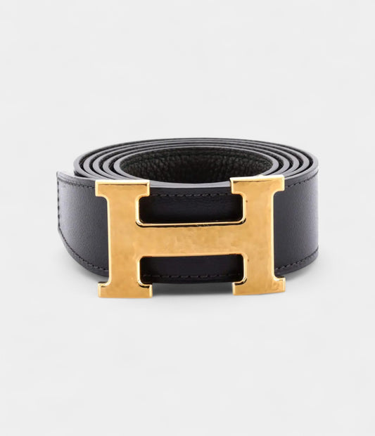 Hermès Grey Leather Belt Subtle Sophistication in Every Detail