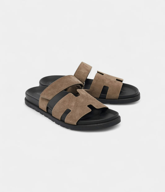 Hermès Grey Suede Chypre Sandals 43 EU