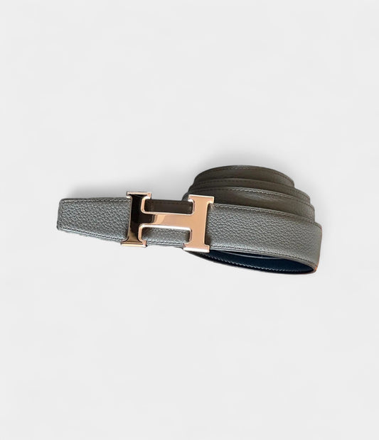 Hermès H Blue Leather Belt A Refined Pop of Color with Iconic Appeal